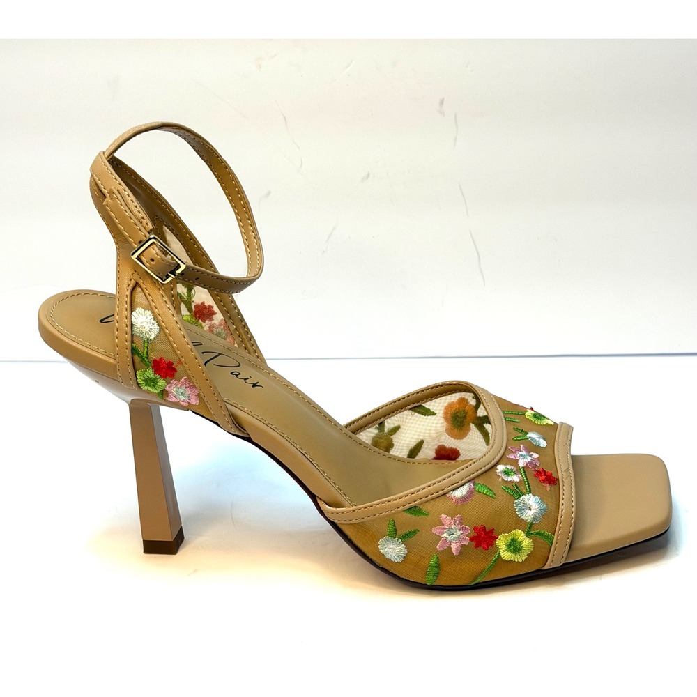 Wild Pair Erynn Dress Embroidered High Heel Sandals Size 9.5M Floral Nude NWT - Picture 5 of 10